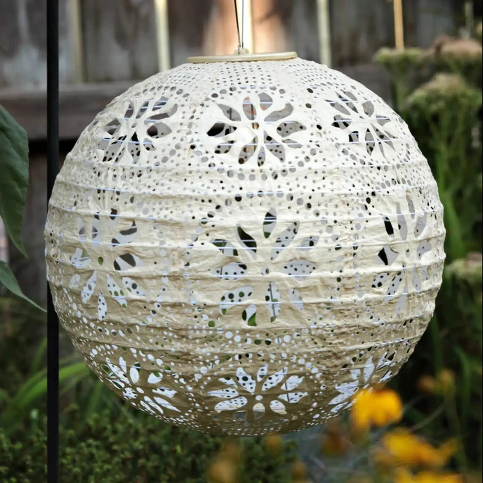 12" Boho Globe Solar Lantern