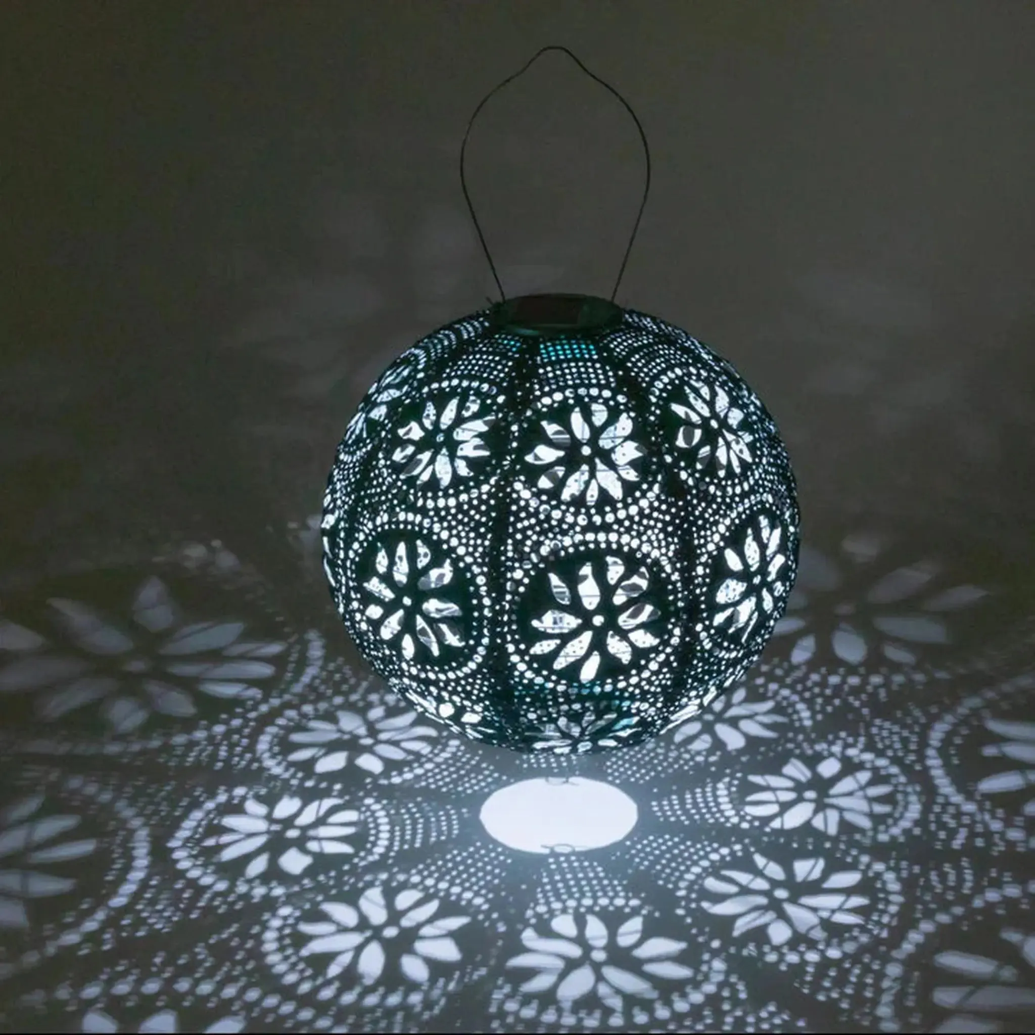 12" Boho Globe Solar Lantern