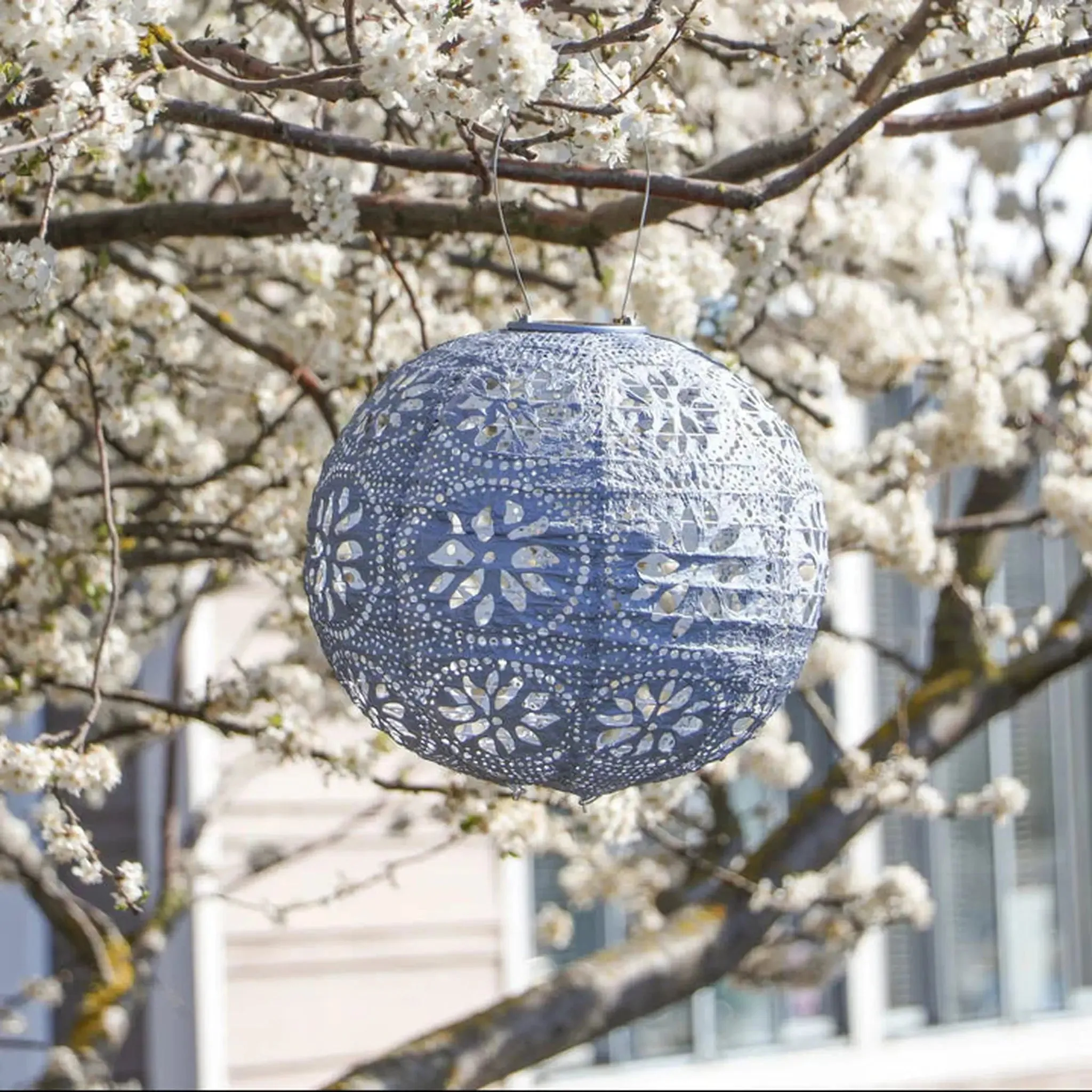 12" Boho Globe Solar Lantern