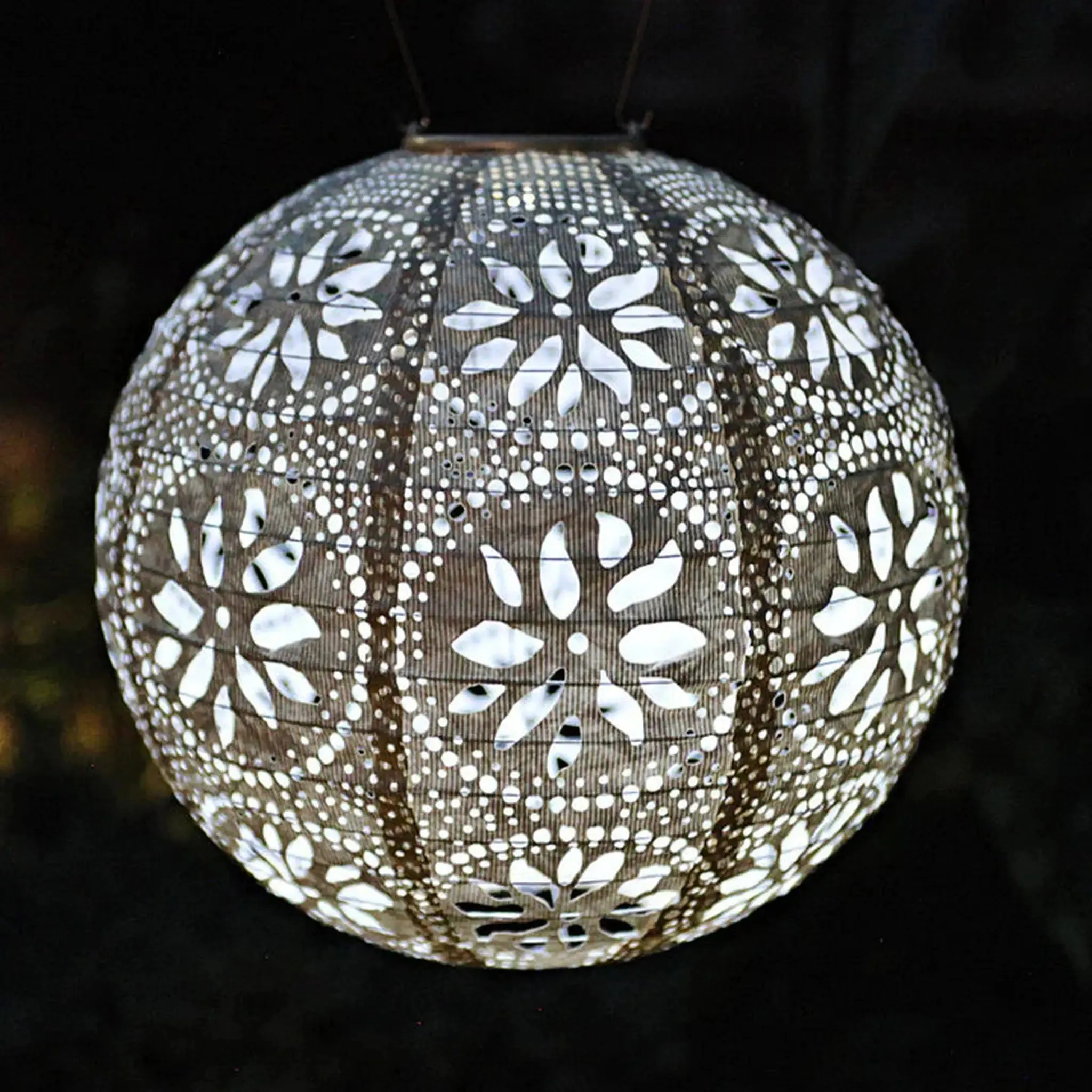 12" Boho Globe Solar Lantern