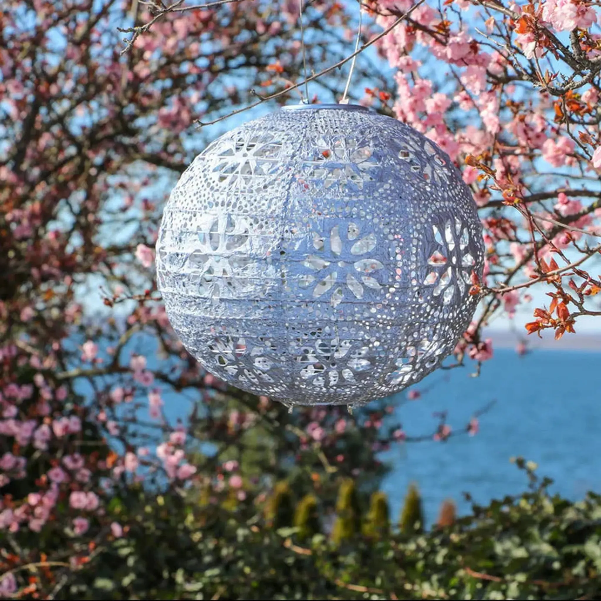 12" Boho Globe Solar Lantern