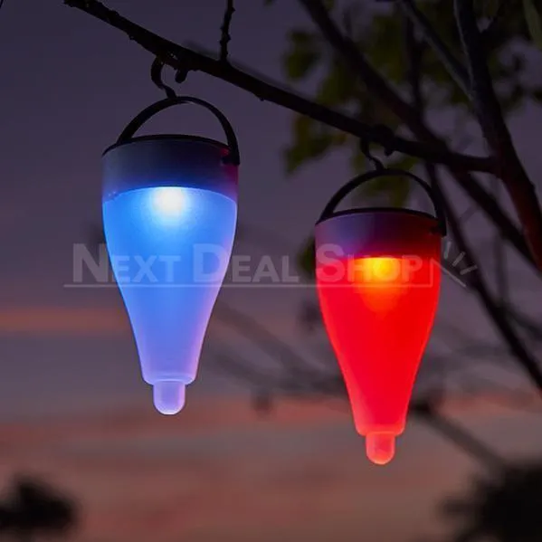 2 in 1 Solar-Powered Color Changing Garden LED Lantern Light