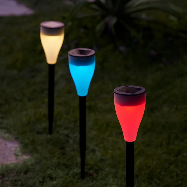 2 in 1 Solar-Powered Color Changing Garden LED Lantern Light