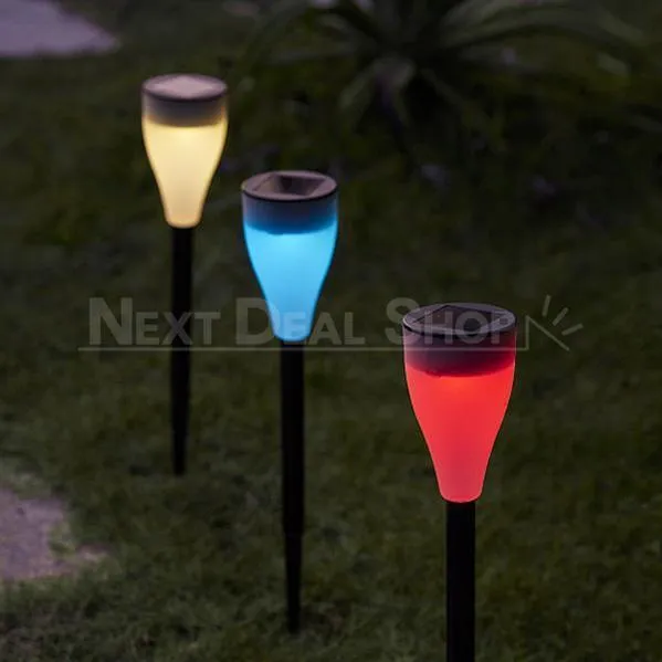 2 in 1 Solar-Powered Color Changing Garden LED Lantern Light
