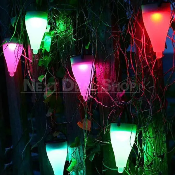 2 in 1 Solar-Powered Color Changing Garden LED Lantern Light