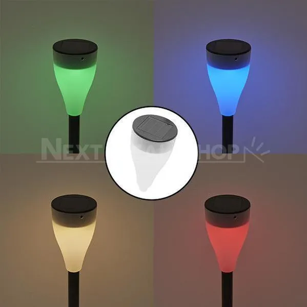 2 in 1 Solar-Powered Color Changing Garden LED Lantern Light
