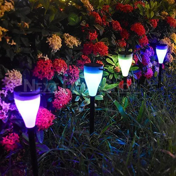 2 in 1 Solar-Powered Color Changing Garden LED Lantern Light