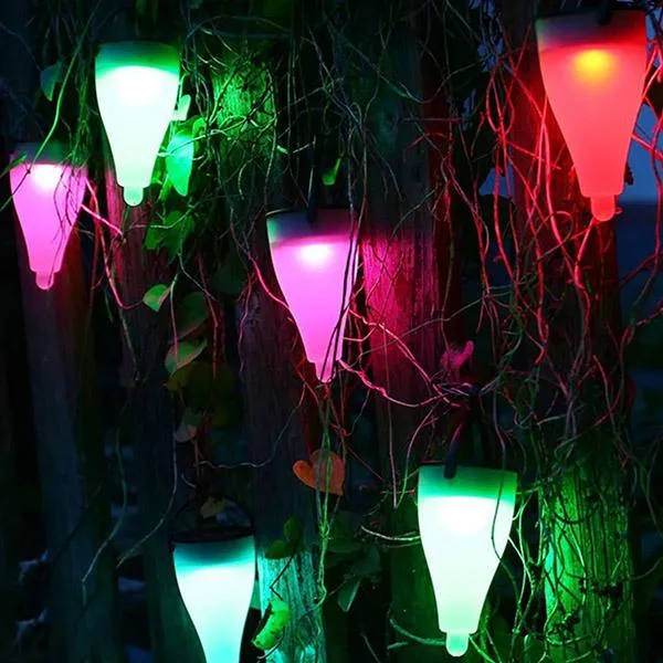 2 in 1 Solar-Powered Color Changing Garden LED Lantern Light