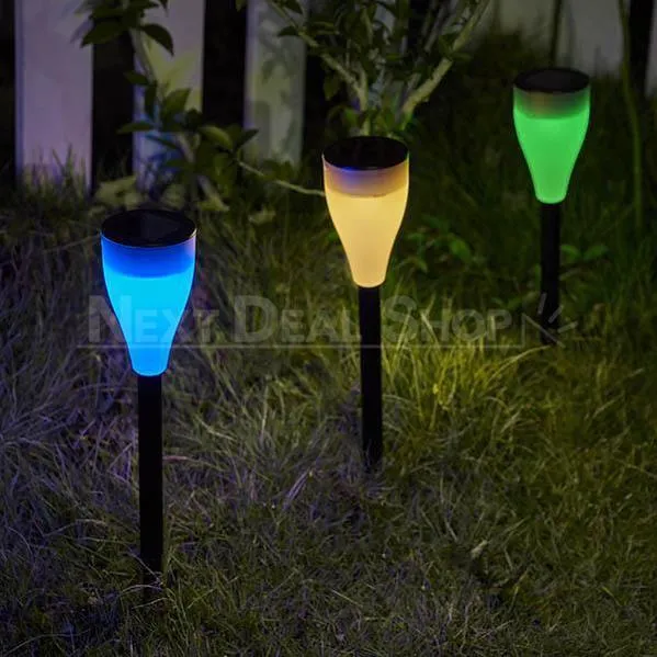 2 in 1 Solar-Powered Color Changing Garden LED Lantern Light