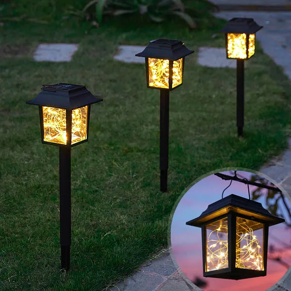 2 in 1 Solar-Powered Copper Wire LED Lantern Light