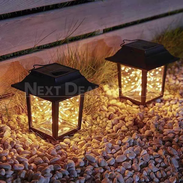2 in 1 Solar-Powered Copper Wire LED Lantern Light