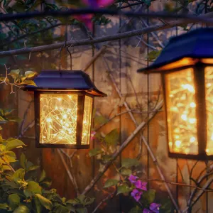 2 in 1 Solar-Powered Copper Wire LED Lantern Light