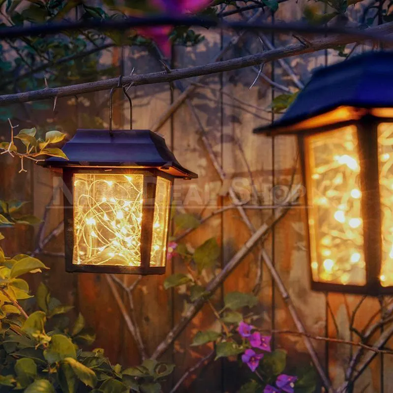 2 in 1 Solar-Powered Copper Wire LED Lantern Light