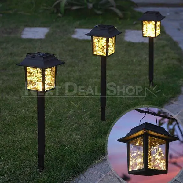 2 in 1 Solar-Powered Copper Wire LED Lantern Light