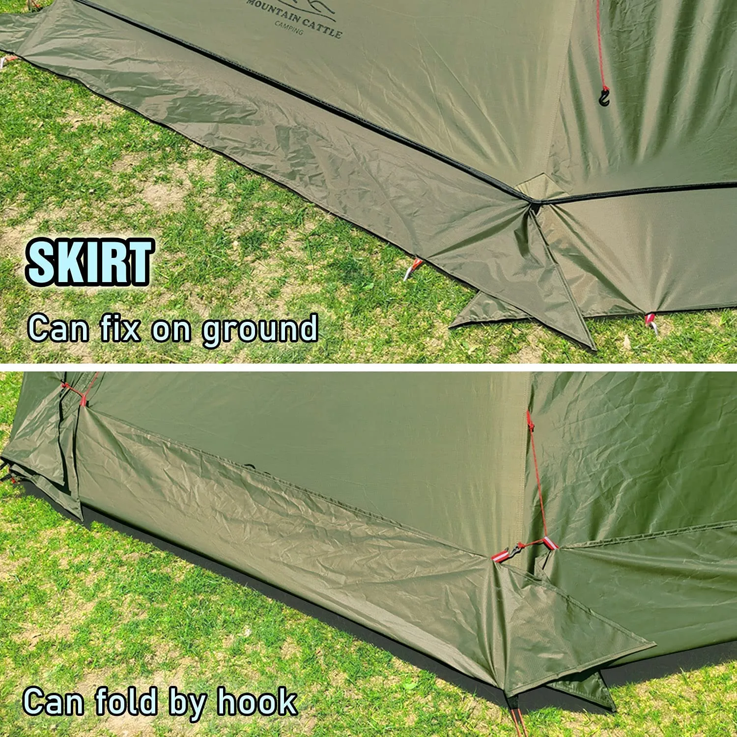 4 Persons 5Lb Lightweight Tipi Hot Tents with Stove Jack, 7'3" Standing Room, Teepee Tent for Hunting Family Team Backpacking Camping Hiking