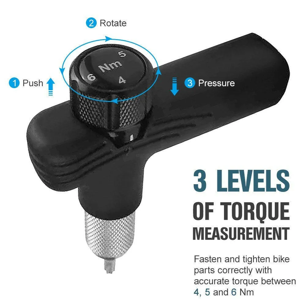 Adjustable Bike Torque Wrench 4/5/6Nm Torque T Wrench Portable Bicycle Maintenance Kit