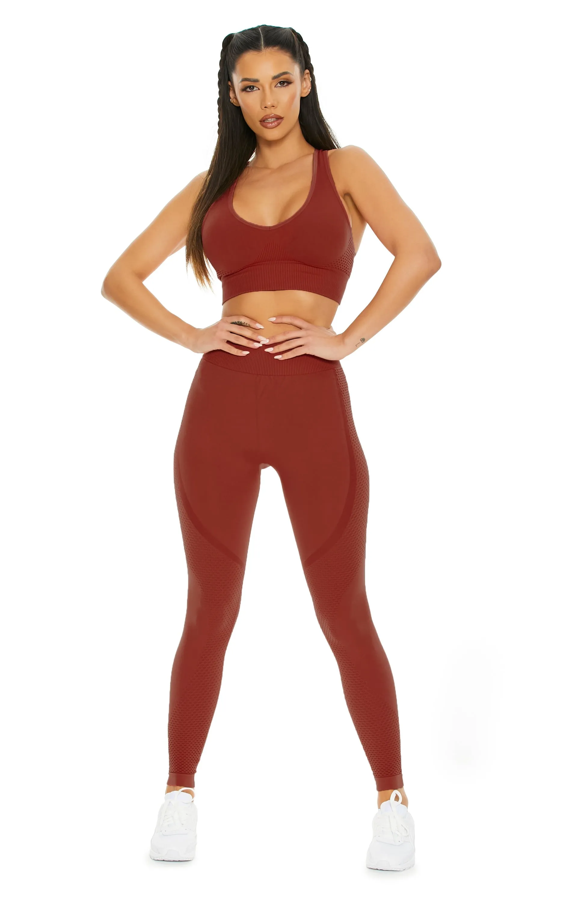 Always Ready Sculpted Seamless Honeycomb High-Waist Leggings | Terracotta