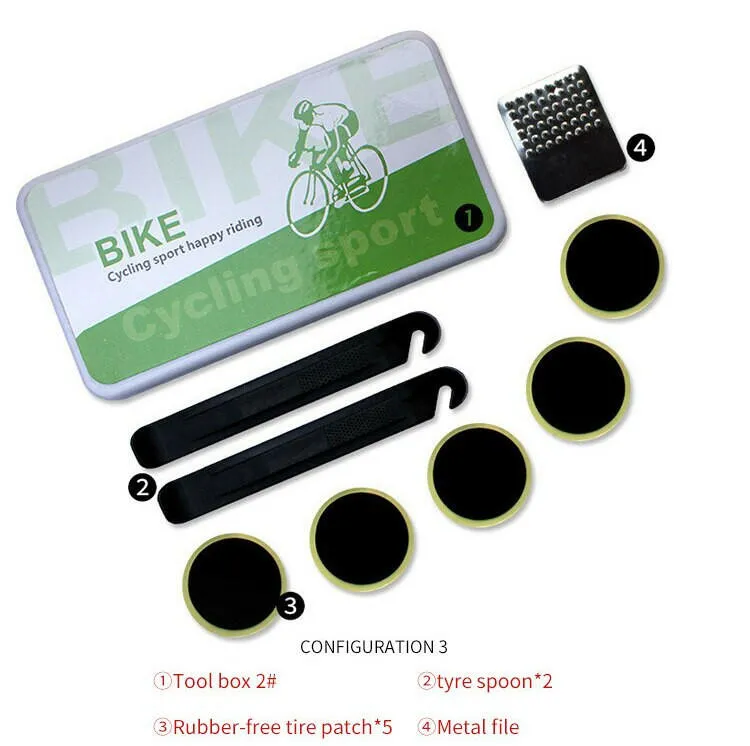Bicycle Flat Tire Repair Kit Tool Set 48pcs Portable Rubber Fetal Repair Tools bike Inner Tube Puncture Patch Repair Tools