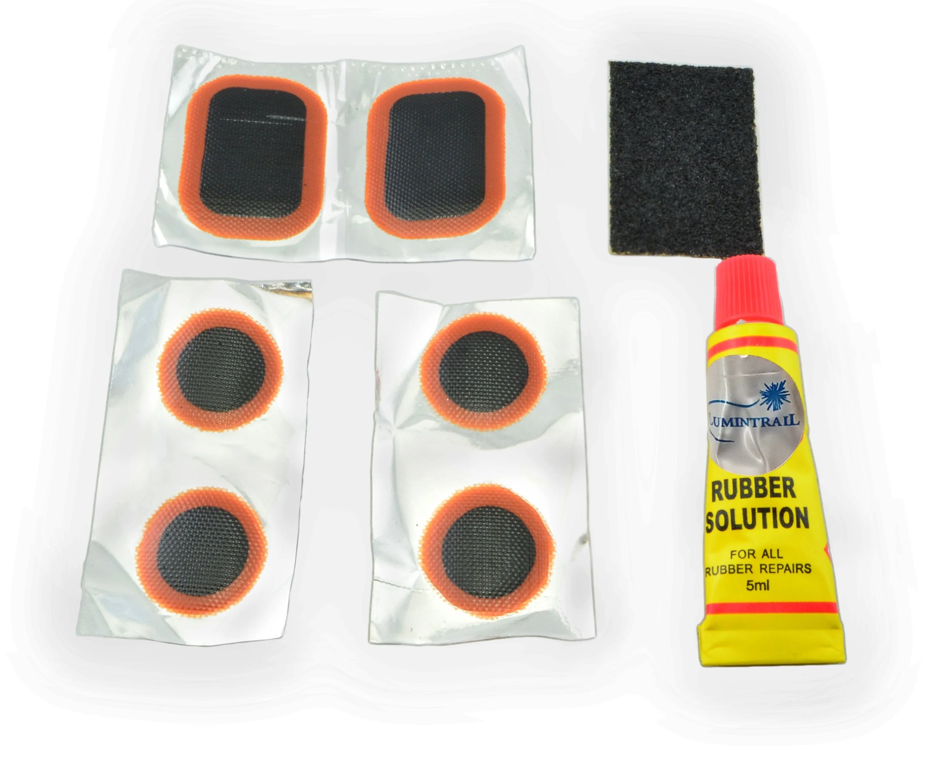 Bike Tire Patch Kit with Rubber Patch Cement