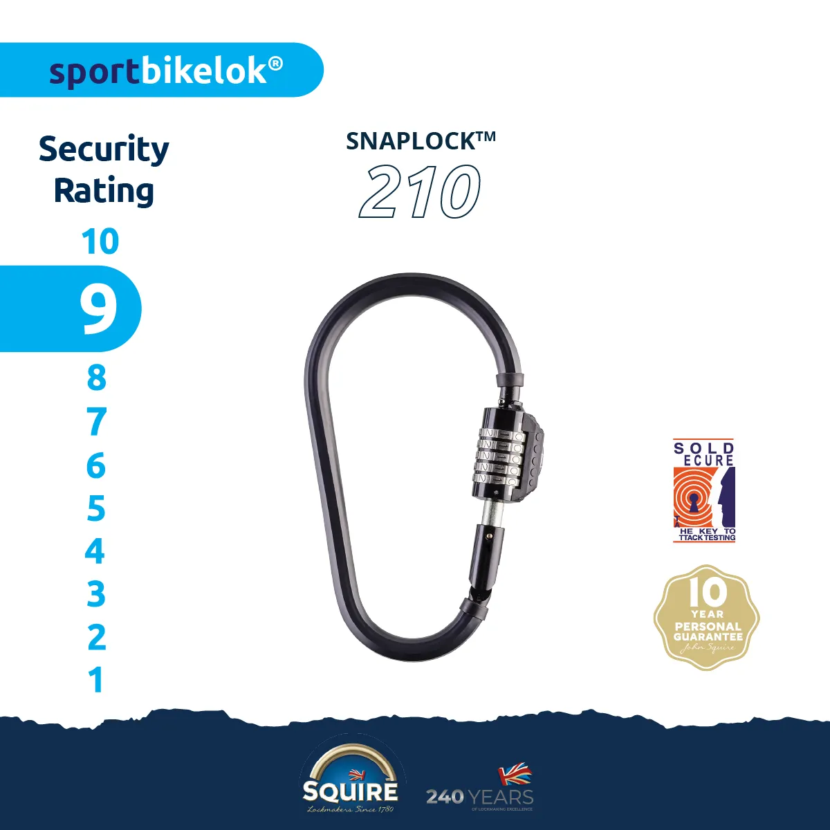 Combination Bicycle Lock | SNAPLOCK 210