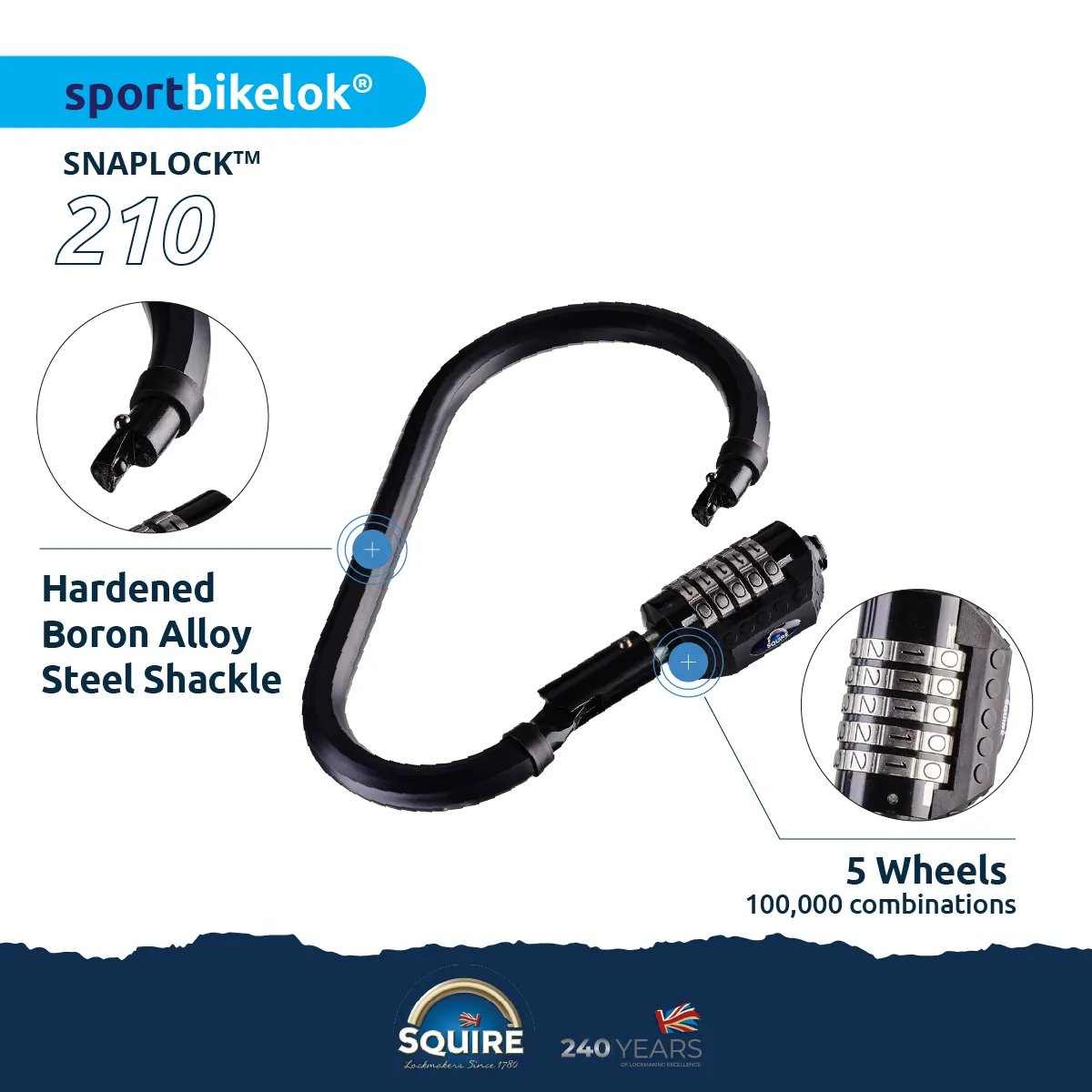 Combination Bicycle Lock | SNAPLOCK 210