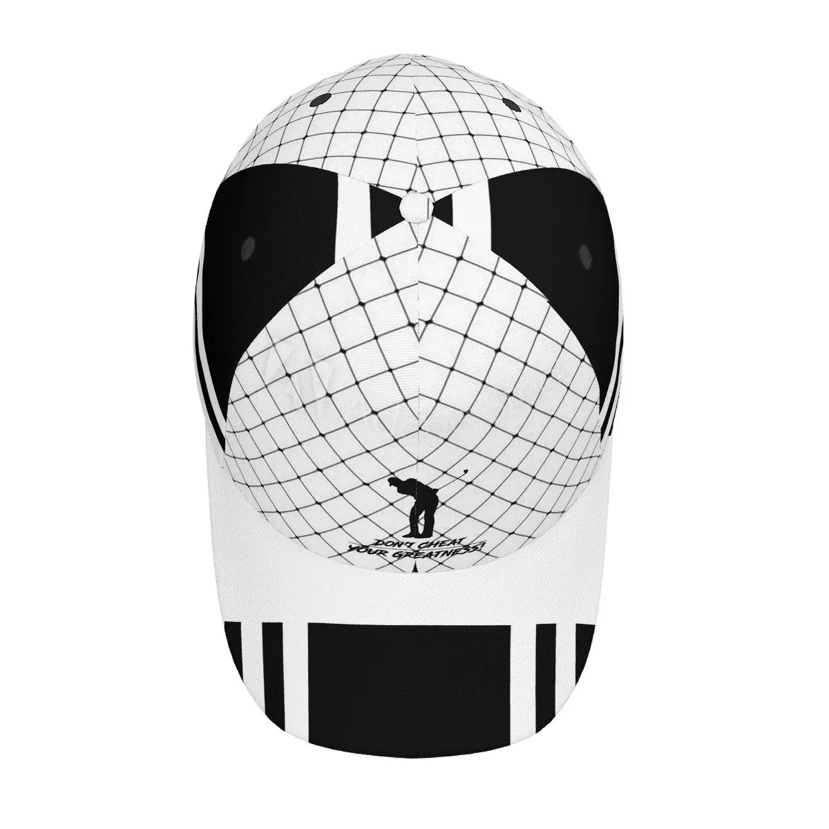 DCYG Black Netting & White S24 Golfers Curved Brim Baseball Cap (AOP)