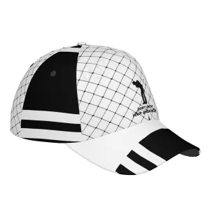DCYG Black Netting & White S24 Golfers Curved Brim Baseball Cap (AOP)
