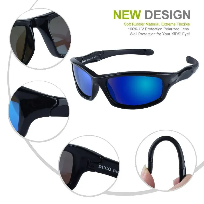 DUCO Kids Sports Style Polarized Sunglasses Flexible Frame For Boys and Girls K006