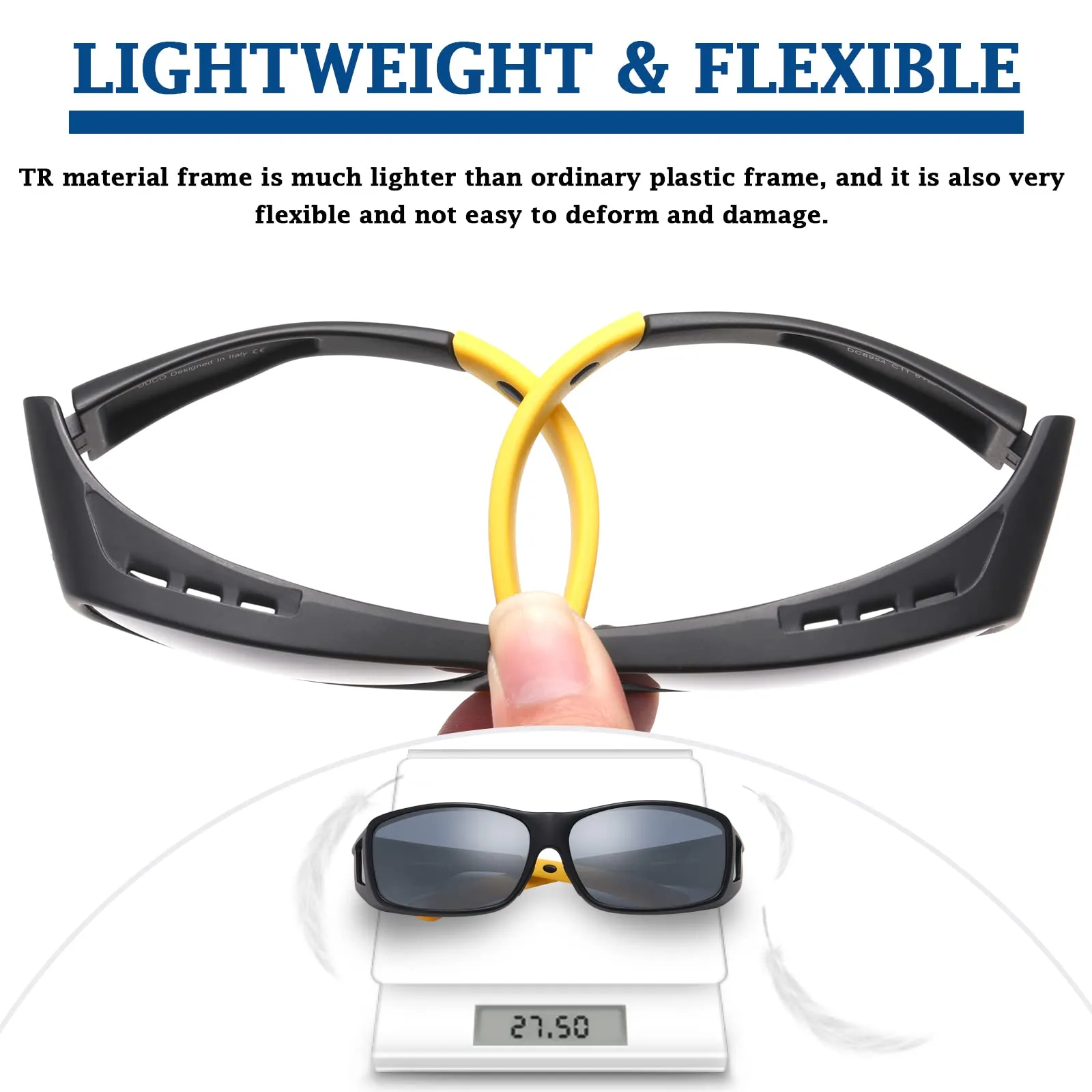 DUCO Men's Wraparound Fitover Polarizd Wear Over Sunglasses 8953