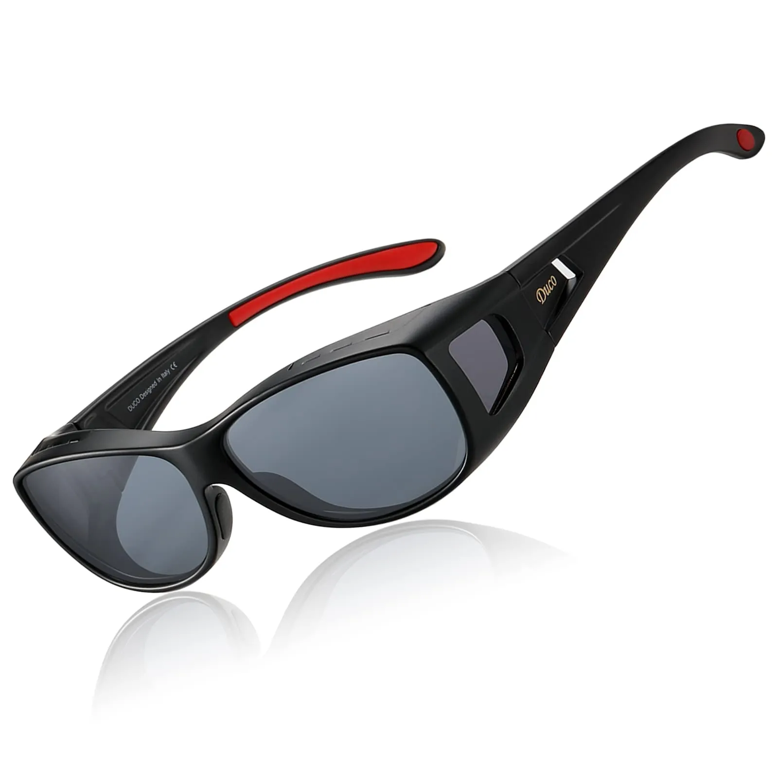 DUCO Men's Wraparound Fitover Polarizd Wear Over Sunglasses 8953