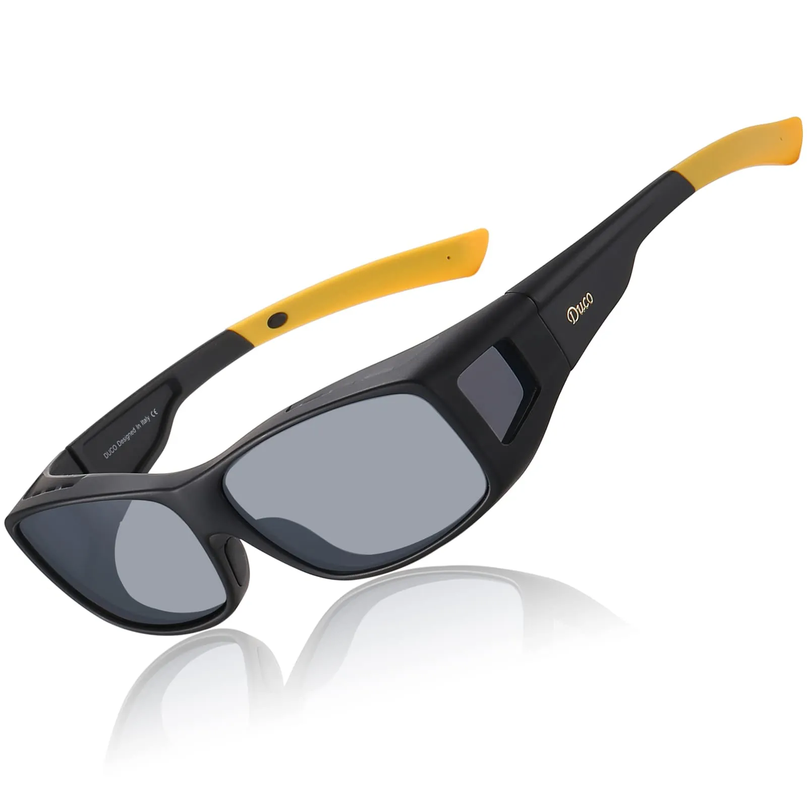 DUCO Men's Wraparound Fitover Polarizd Wear Over Sunglasses 8953