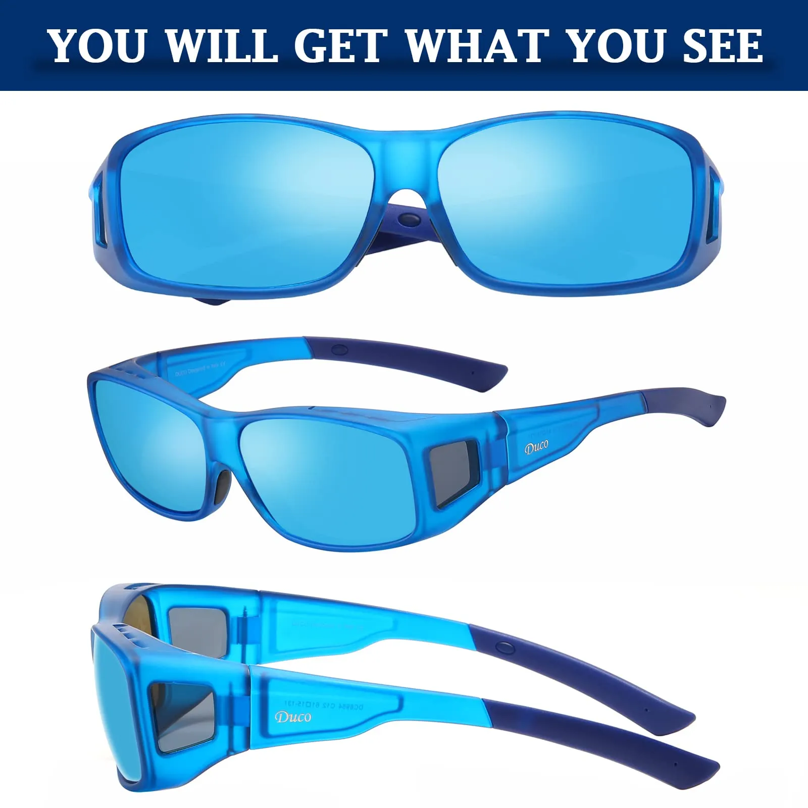 DUCO Men's Wraparound Fitover Polarizd Wear Over Sunglasses 8953