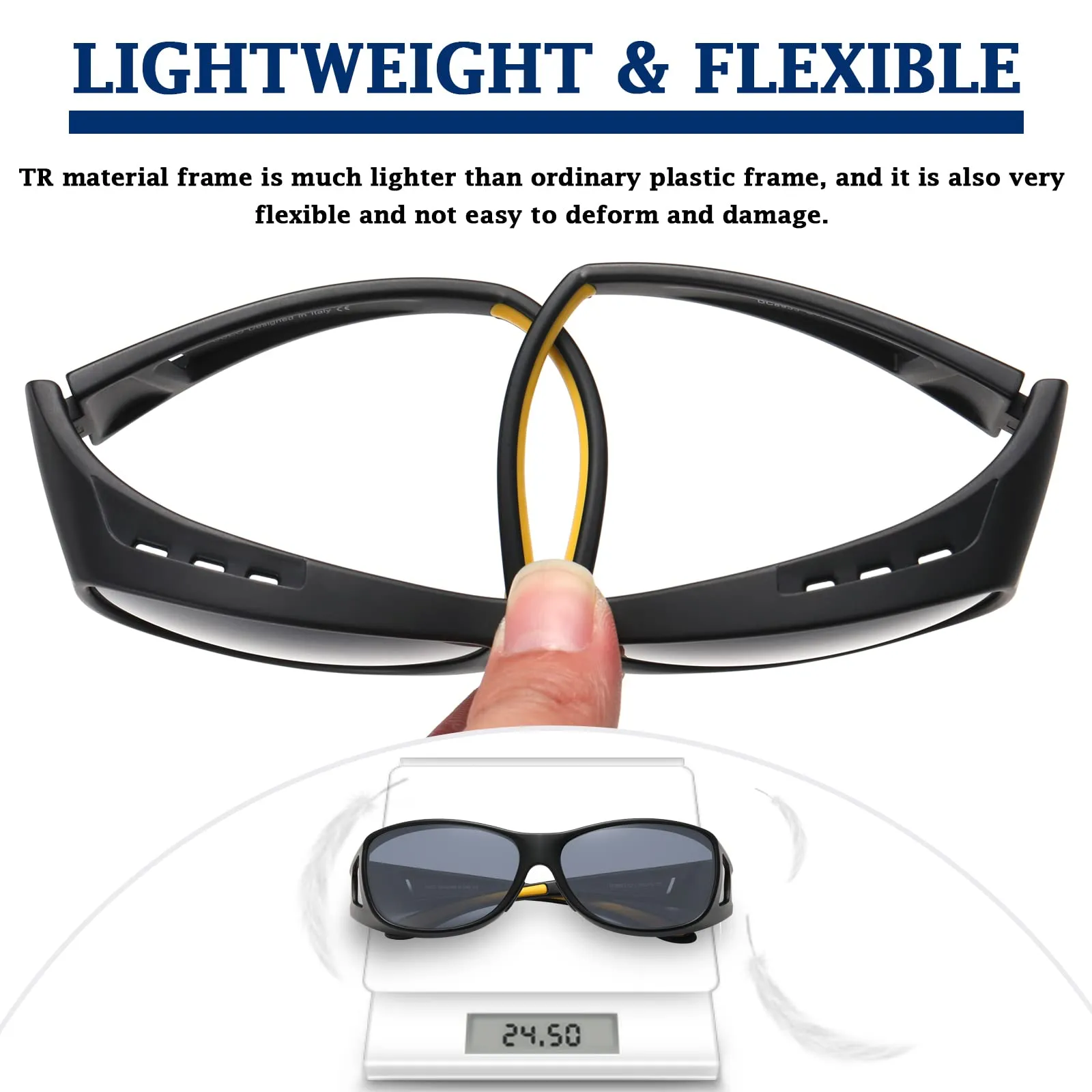 DUCO Men's Wraparound Fitover Polarizd Wear Over Sunglasses 8953