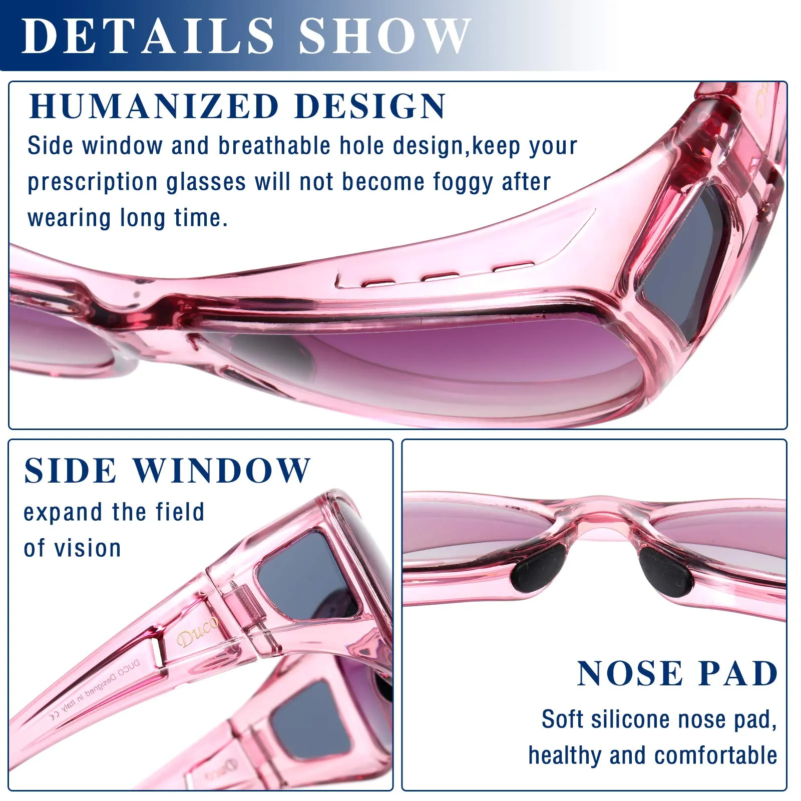 DUCO Men's Wraparound Fitover Polarizd Wear Over Sunglasses 8953