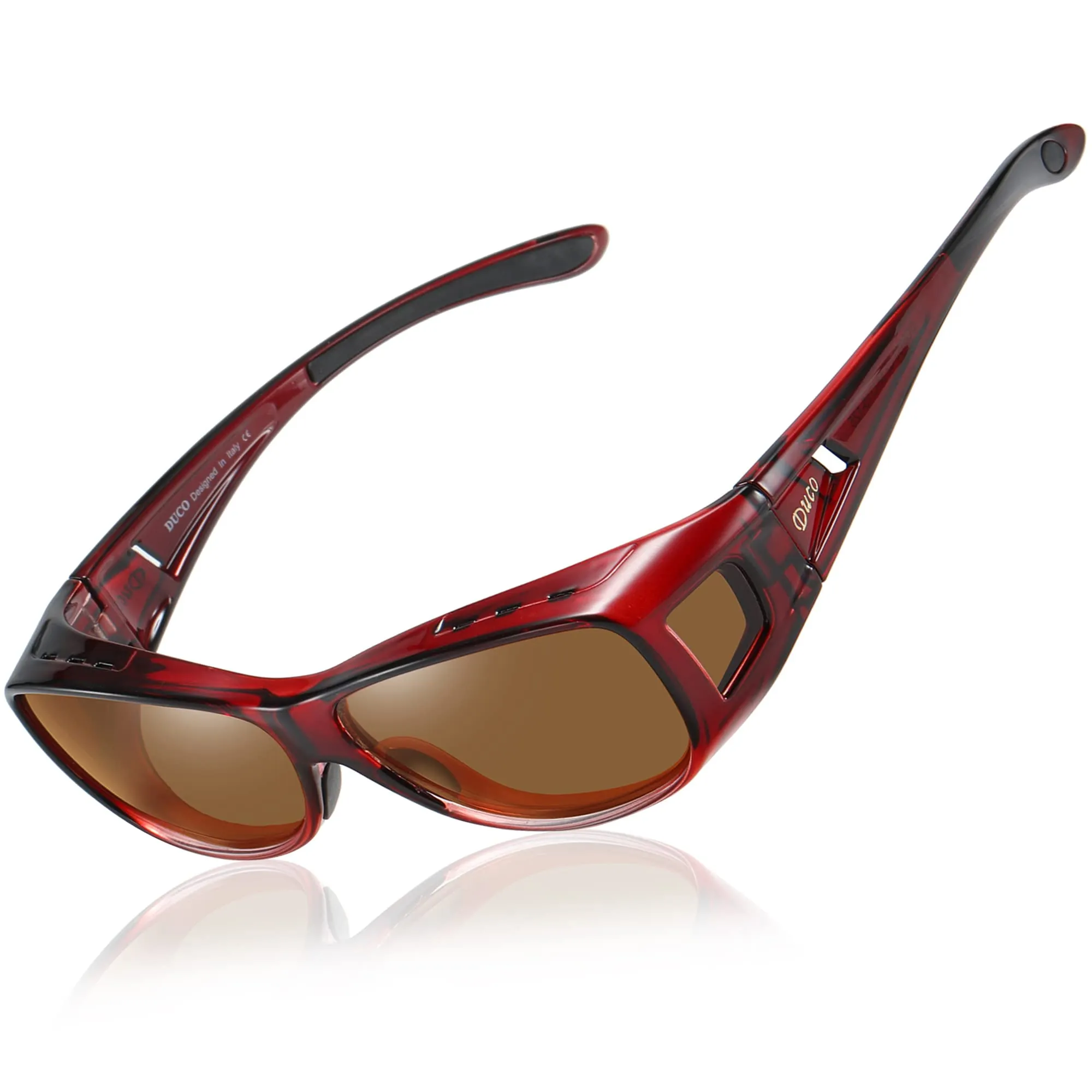 DUCO Men's Wraparound Fitover Polarizd Wear Over Sunglasses 8953