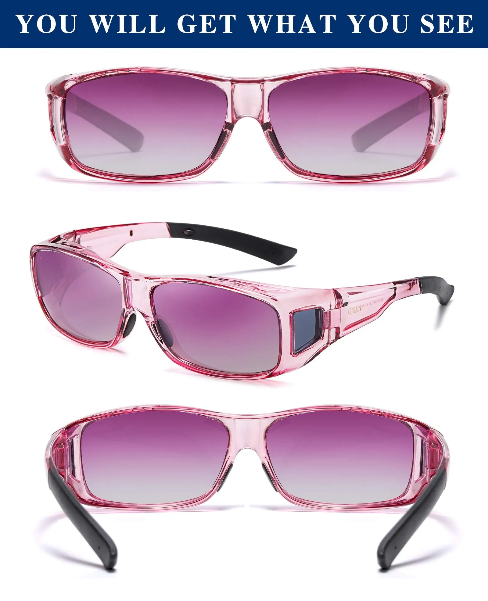 DUCO Men's Wraparound Fitover Polarizd Wear Over Sunglasses 8953