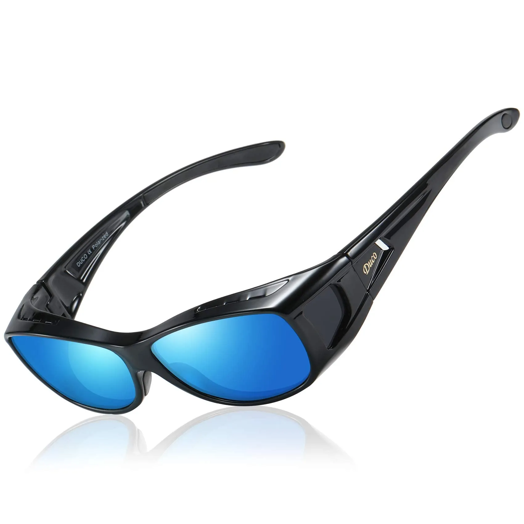 DUCO Men's Wraparound Fitover Polarizd Wear Over Sunglasses 8953