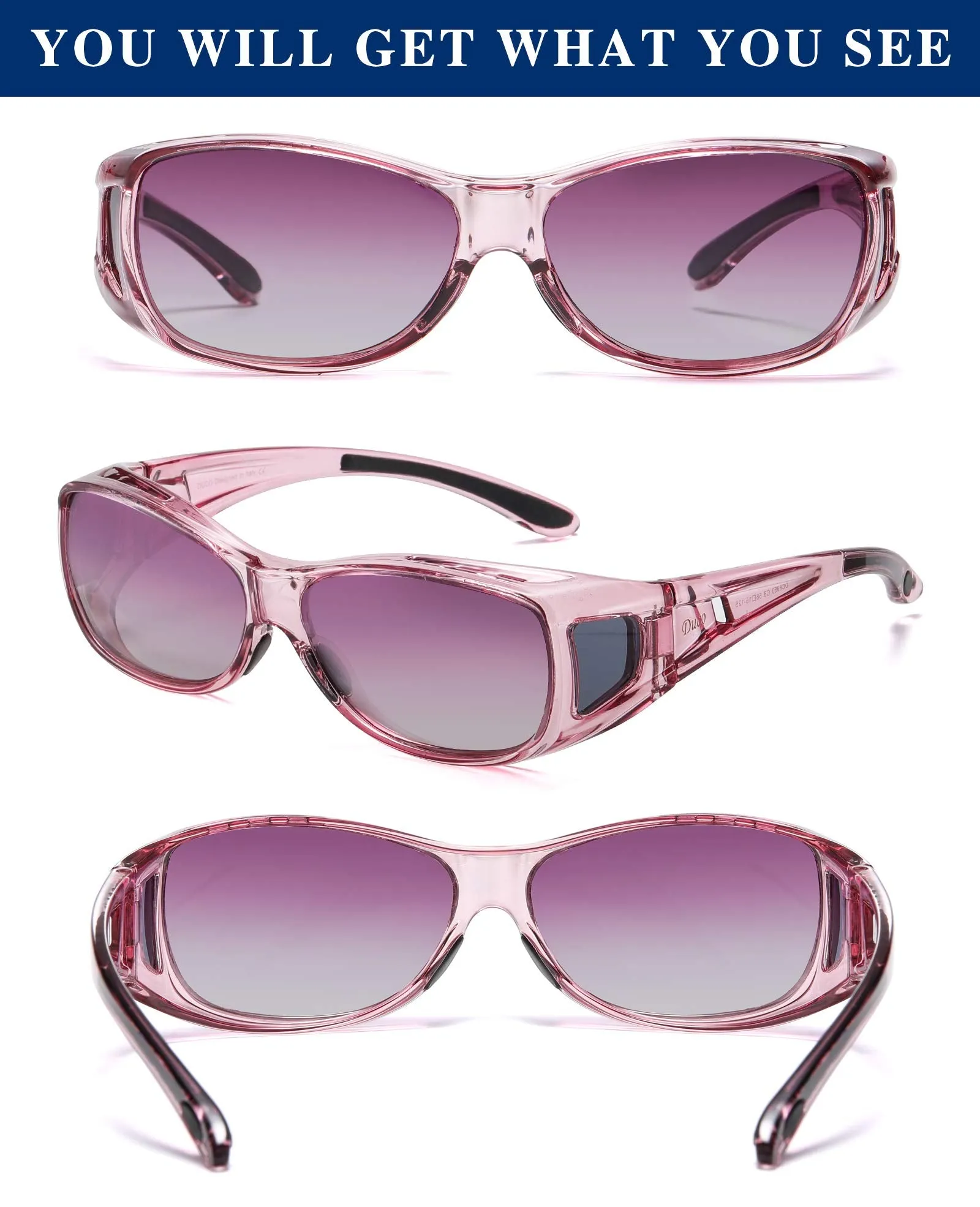 DUCO Men's Wraparound Fitover Polarizd Wear Over Sunglasses 8953