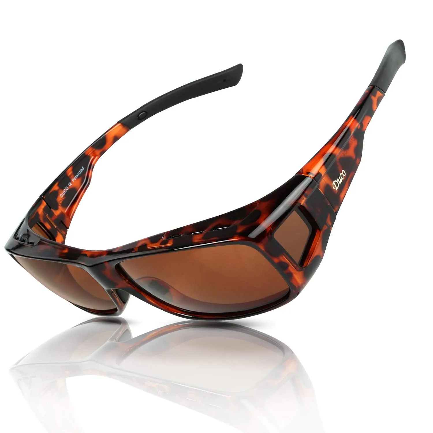 DUCO Men's Wraparound Fitover Polarizd Wear Over Sunglasses 8953