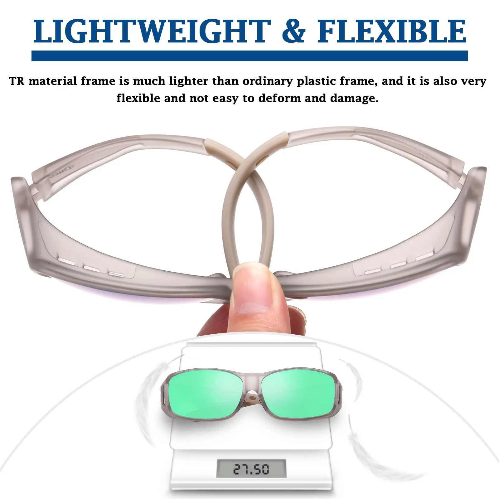 DUCO Men's Wraparound Fitover Polarizd Wear Over Sunglasses 8953