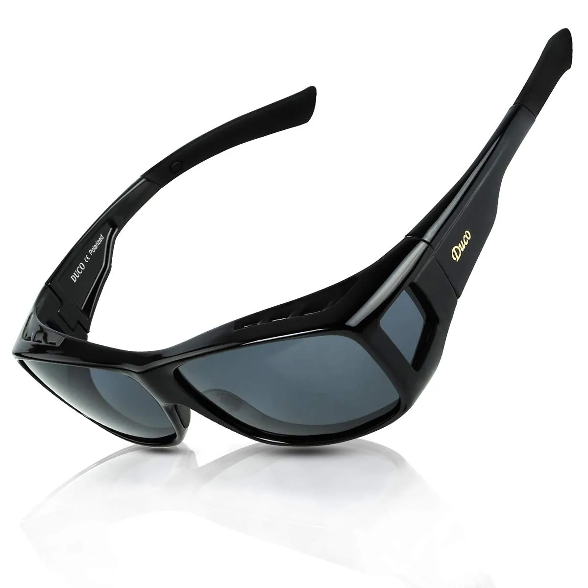 DUCO Men's Wraparound Fitover Polarizd Wear Over Sunglasses 8953