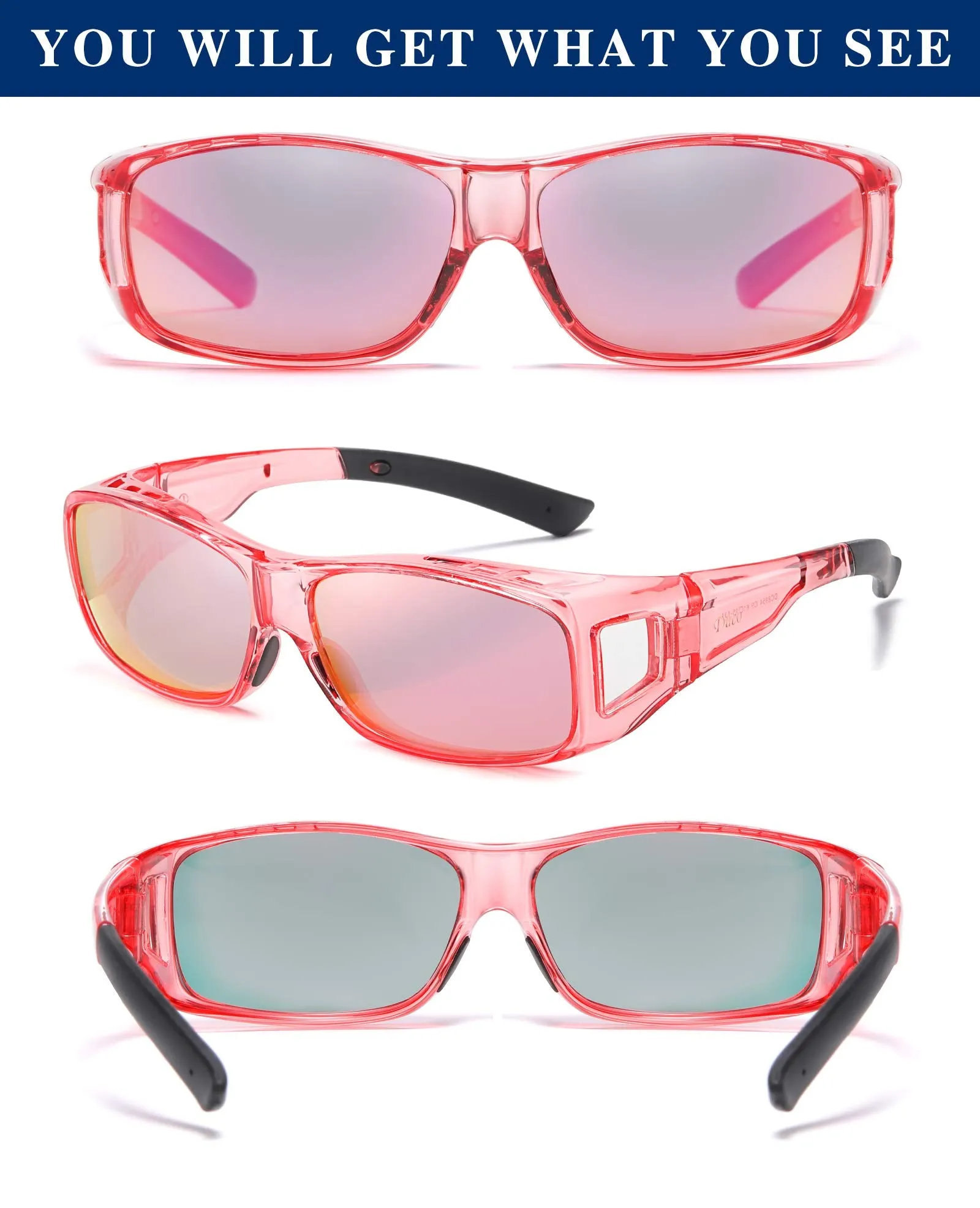 DUCO Men's Wraparound Fitover Polarizd Wear Over Sunglasses 8953
