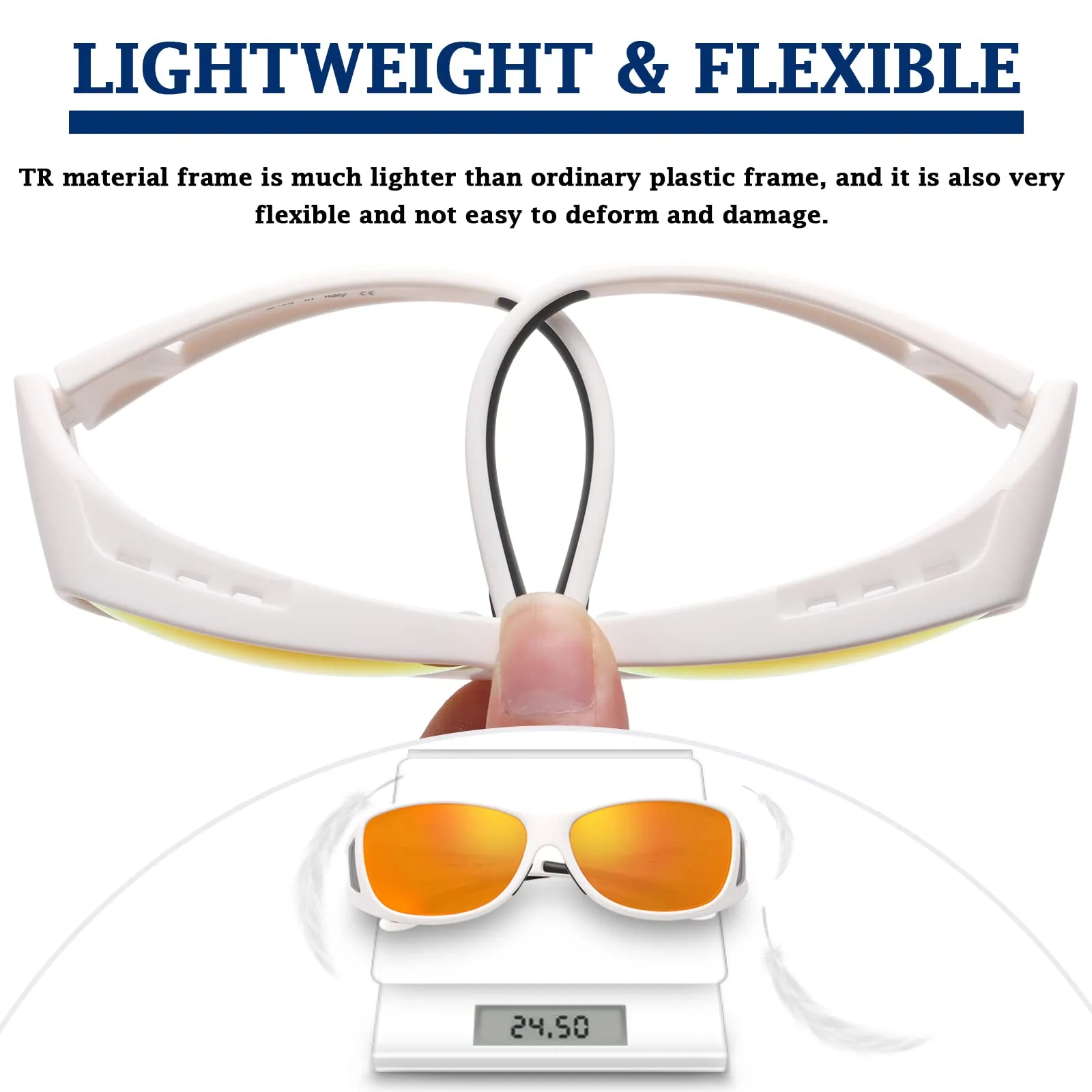 DUCO Men's Wraparound Fitover Polarizd Wear Over Sunglasses 8953