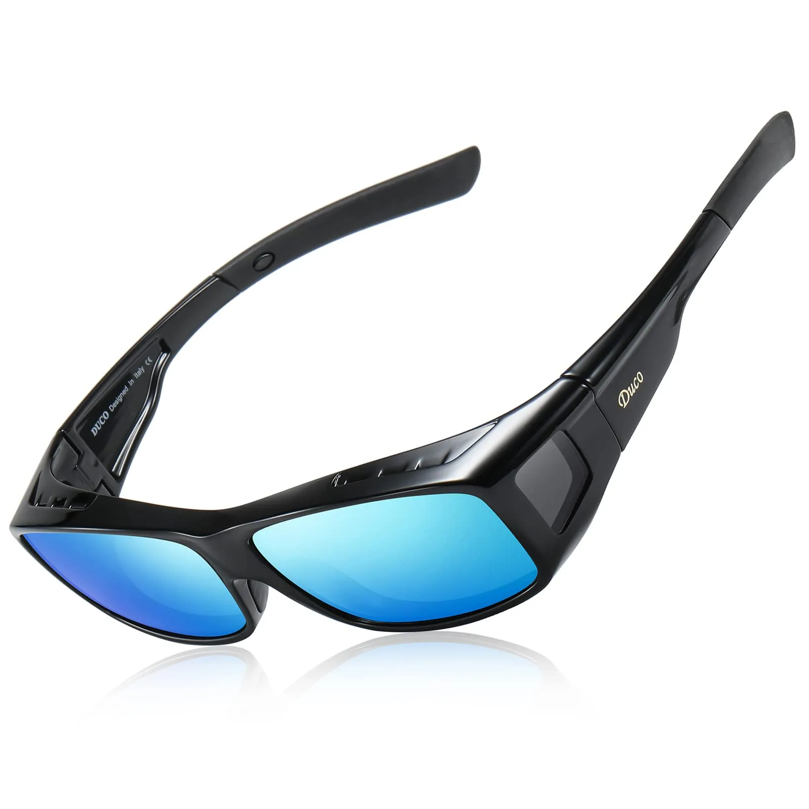 DUCO Men's Wraparound Fitover Polarizd Wear Over Sunglasses 8953