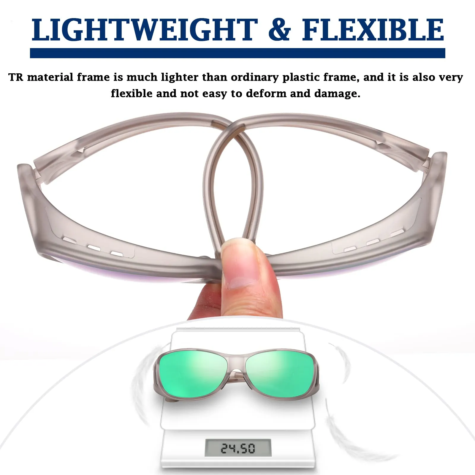 DUCO Men's Wraparound Fitover Polarizd Wear Over Sunglasses 8953
