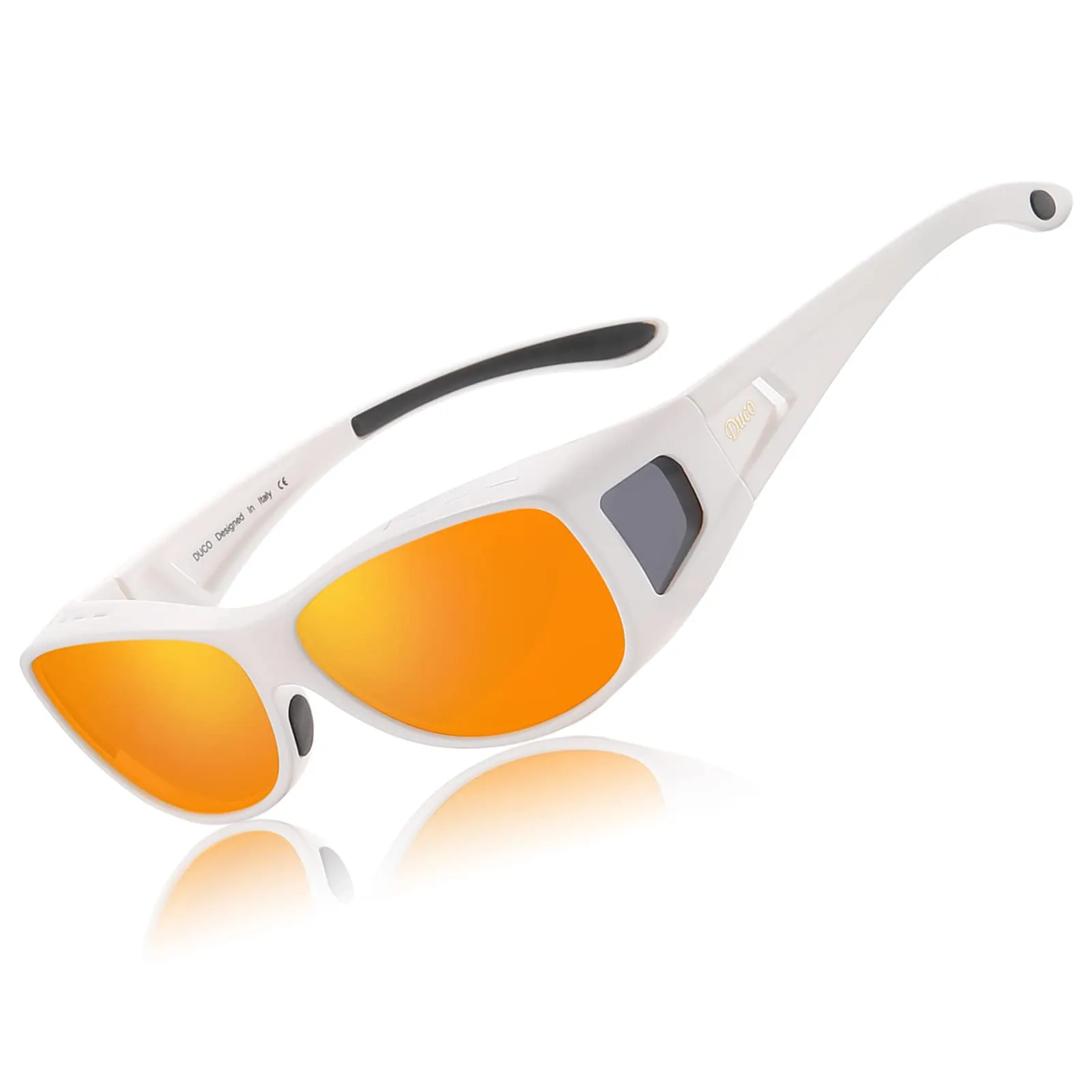 DUCO Men's Wraparound Fitover Polarizd Wear Over Sunglasses 8953