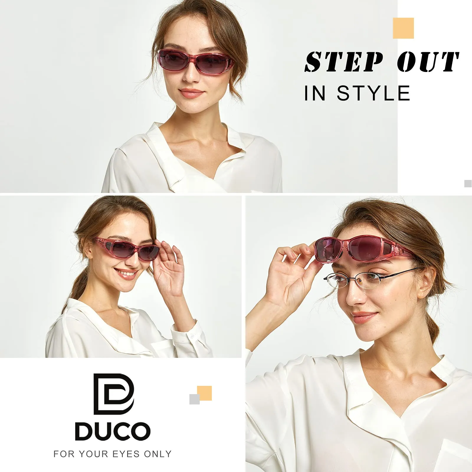 DUCO Men's Wraparound Fitover Polarizd Wear Over Sunglasses 8953