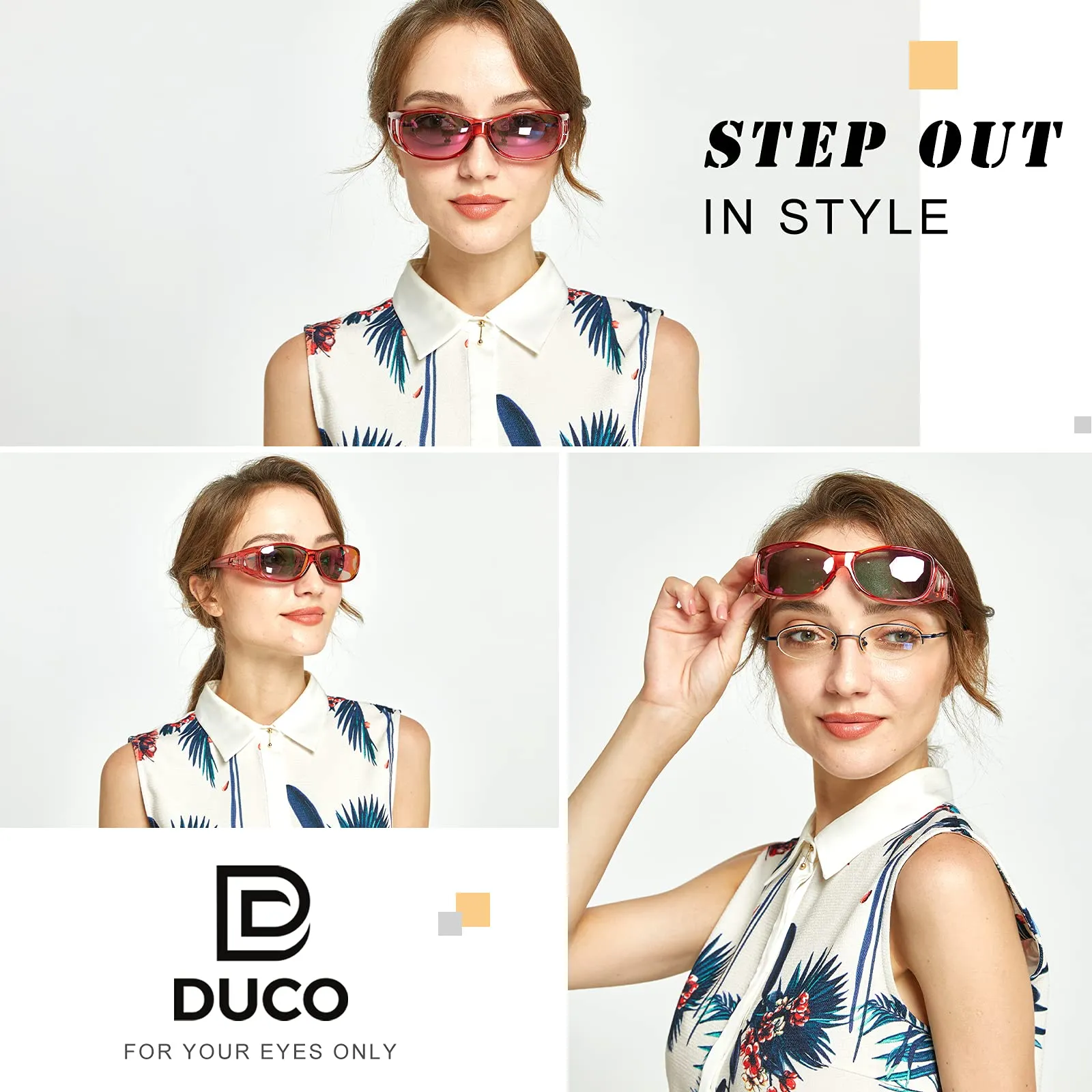 DUCO Men's Wraparound Fitover Polarizd Wear Over Sunglasses 8953