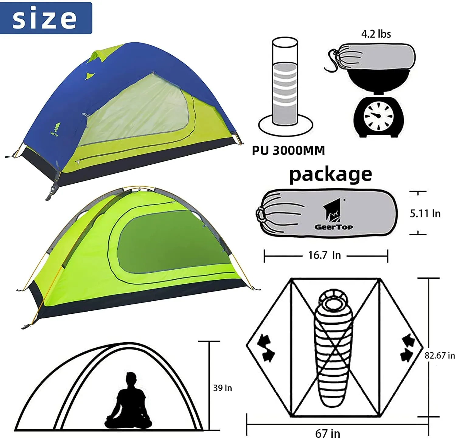 GeerTop Topwind 1 | 1 Person 3 Season Backpacking Tent