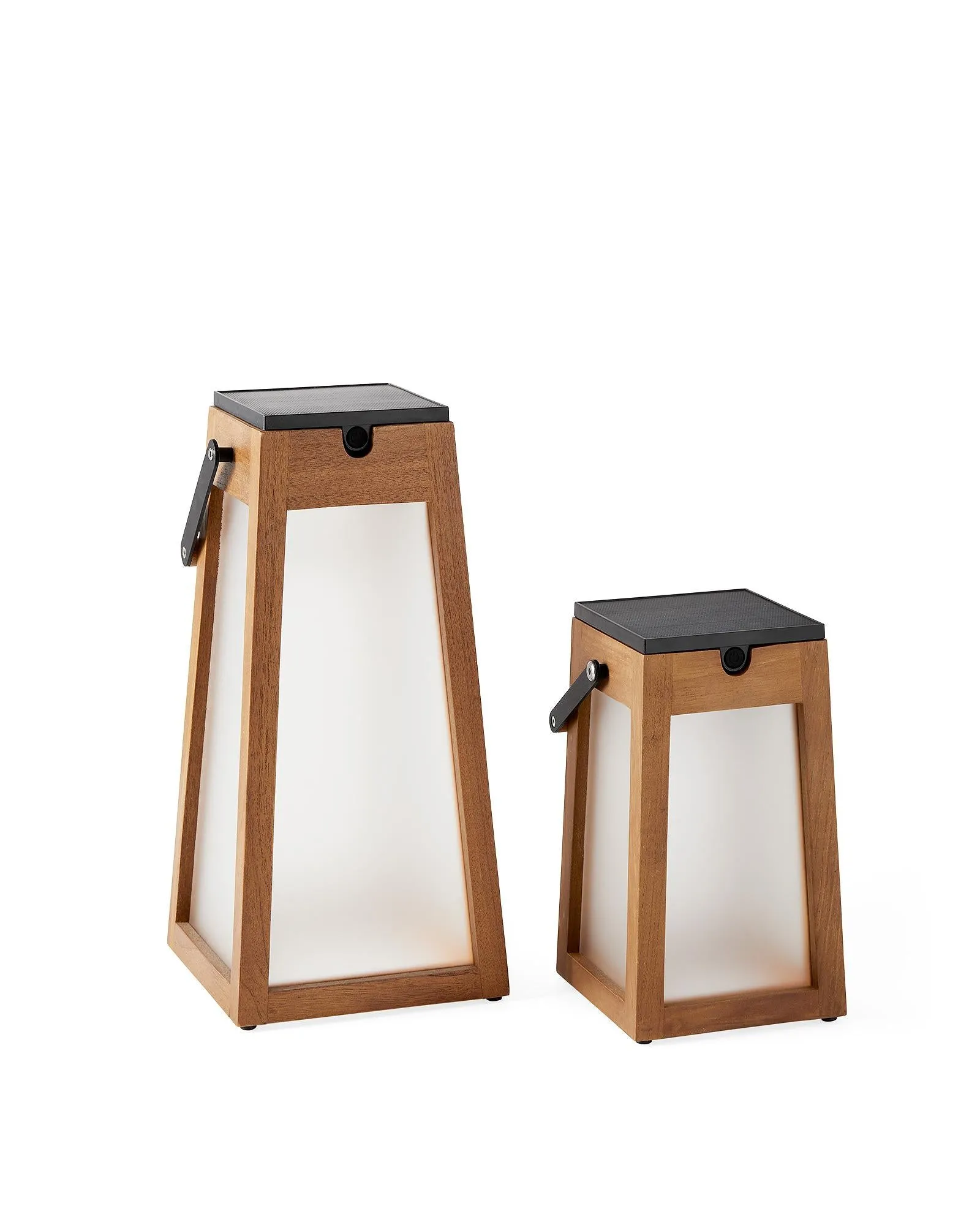 Les Jardins Roam Solar Lantern Teak/Frosted